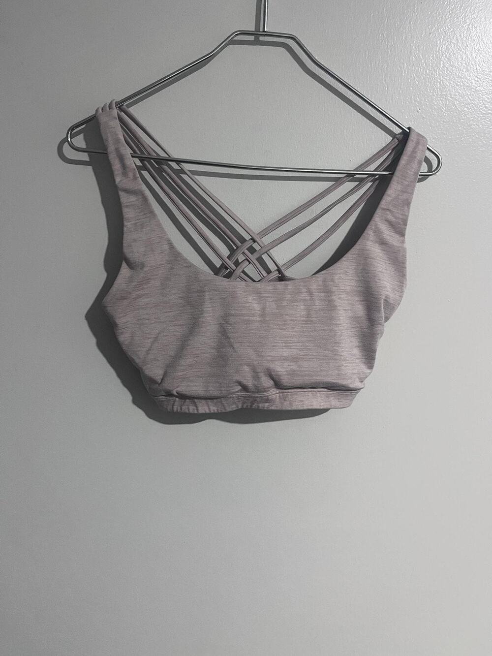 Victoria's Secret Bra Womens XL Purple Sports Bra Crossback Lined Stretch Yoga